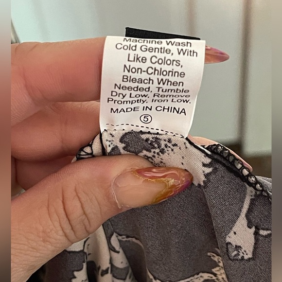 SHEIN Plus Floral Print Surplice Neck Cami Dress Black and White Multi NWOT 1XL - Picture 7 of 10